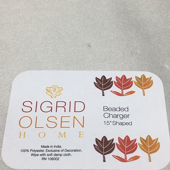 Sigrid Olsen Pumpkin Beaded Sequin Placemat Centerpiece Orange Fall Decor 15" - Picture 7 of 7